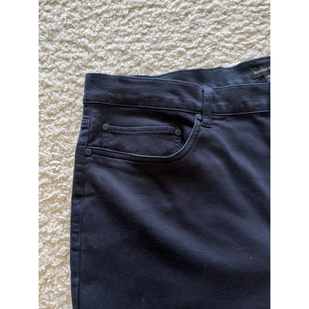 Banana Republic Soft Cotton Blend Casual Black Pants Men Size 40/30 Straight Leg - Picture 4 of 10